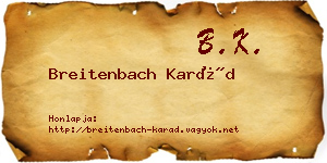 Breitenbach Karád névjegykártya